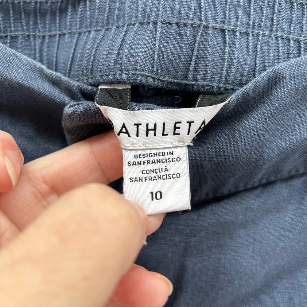 Athleta blue linen shorts 10 - Picture 3 of 7